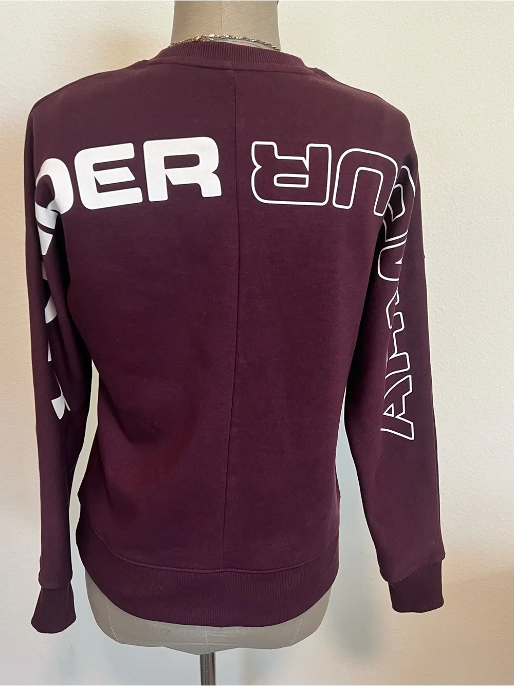 Under Armour Burgundy Crewneck Pullover with White Logo